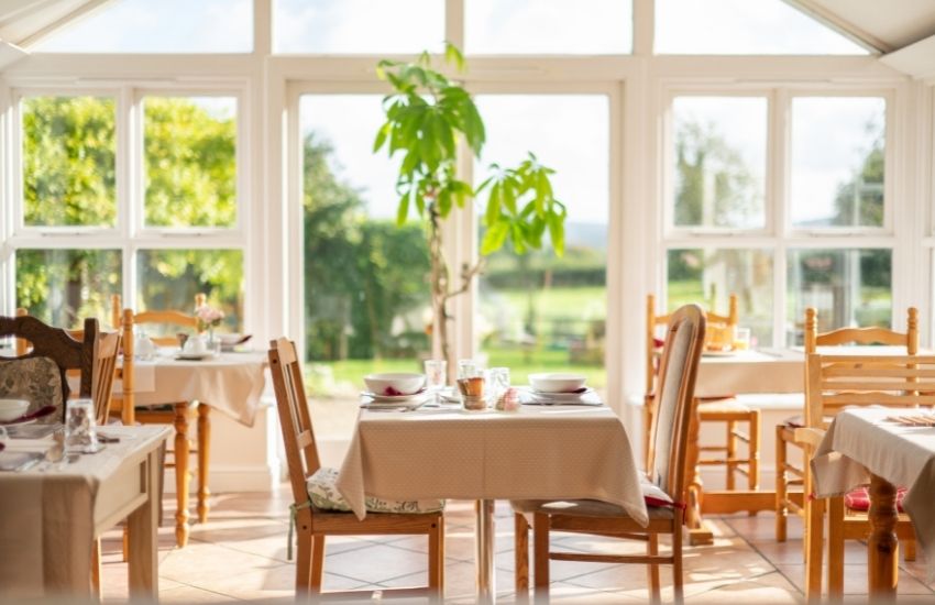Breakfast room. The Place To Stay, Knoll Hill Farm, Stylish Boutique Bed and Breakfast Guest House Accommodation For The Perfect Staycation & holiday.