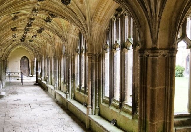The cloisters, Lacock Abbey, Lacock Village, Wiltshire